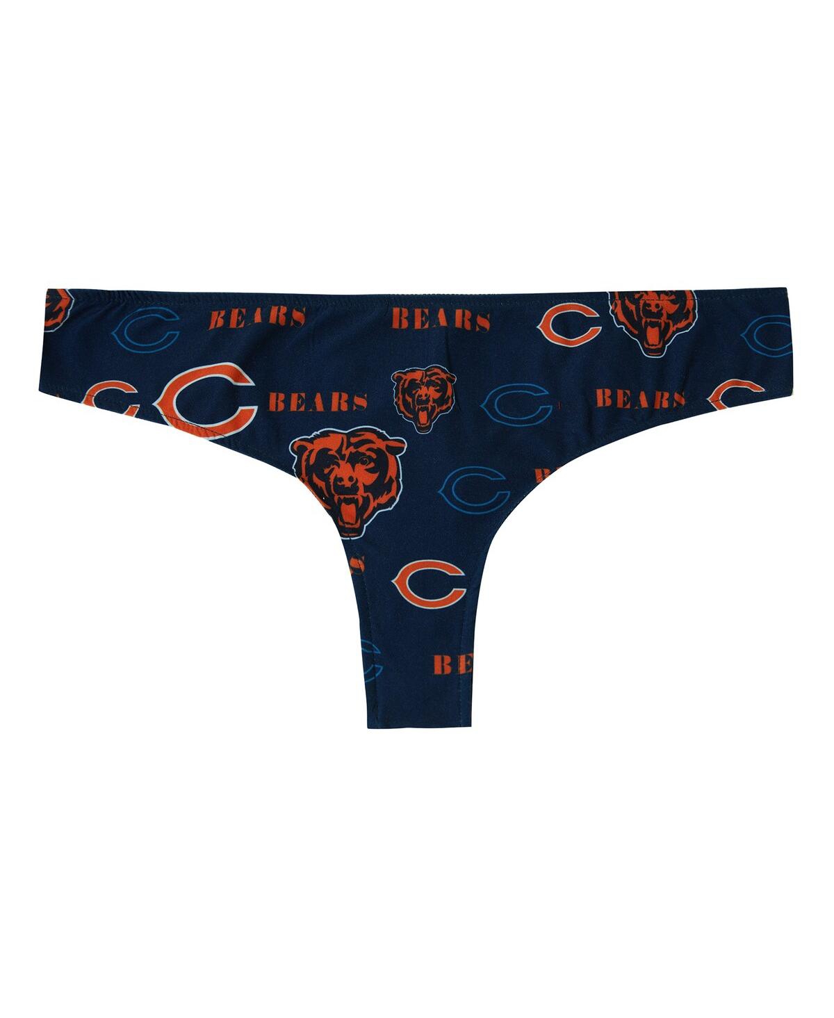 Concepts Sport Women's Navy Chicago Bears Mosaic All Over Print Thong Panty In Blue