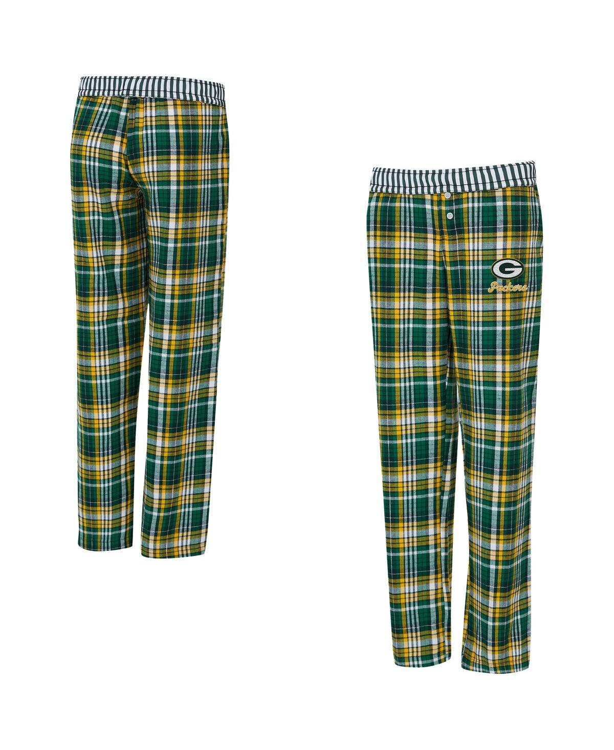 Concepts Sport Women's Green Bay Packers Laney Plaid Tri-blend Pants In Multi
