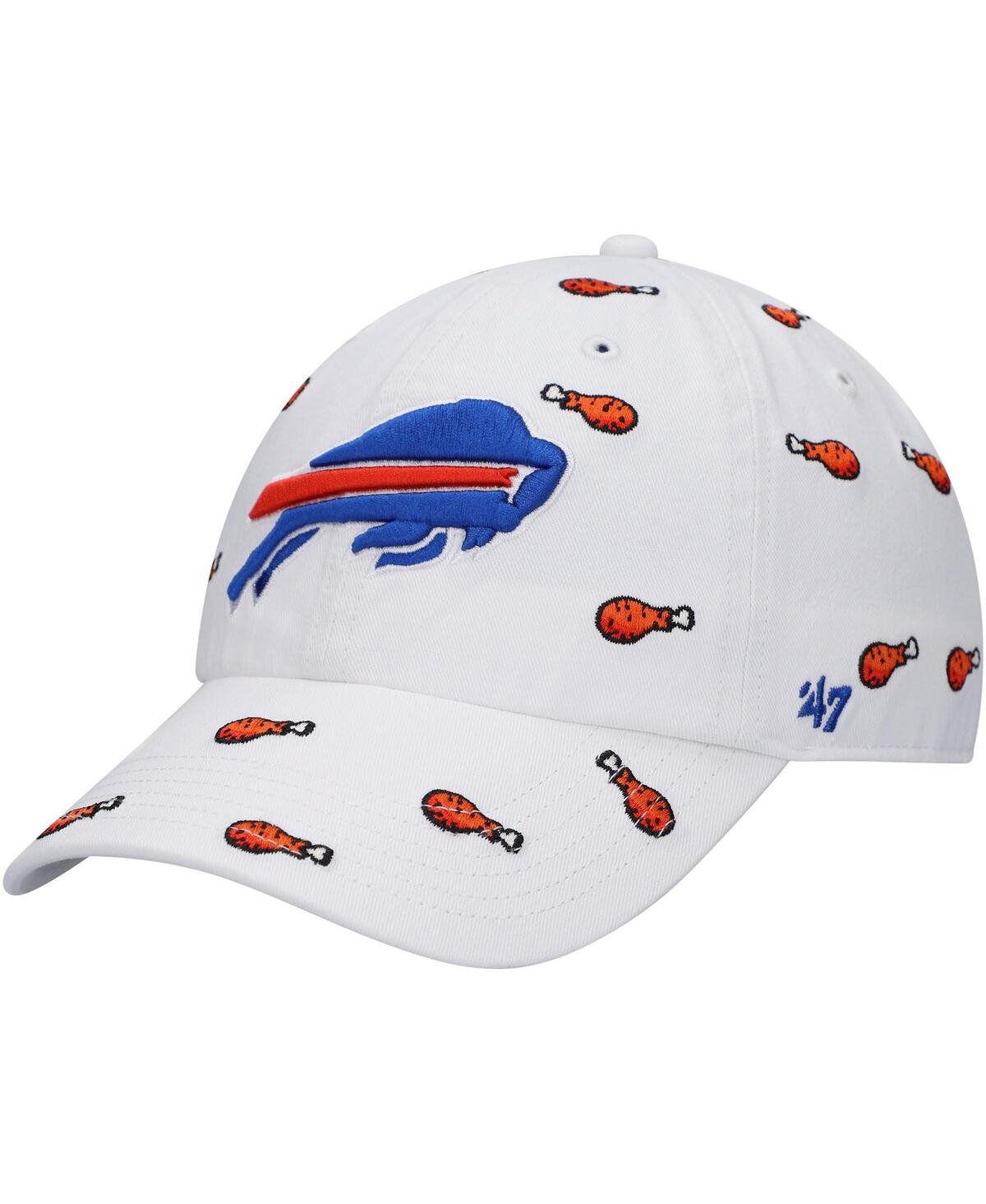 47 Brand Women's White Buffalo Bills Team Confetti Clean Up Adjustable Hat In White