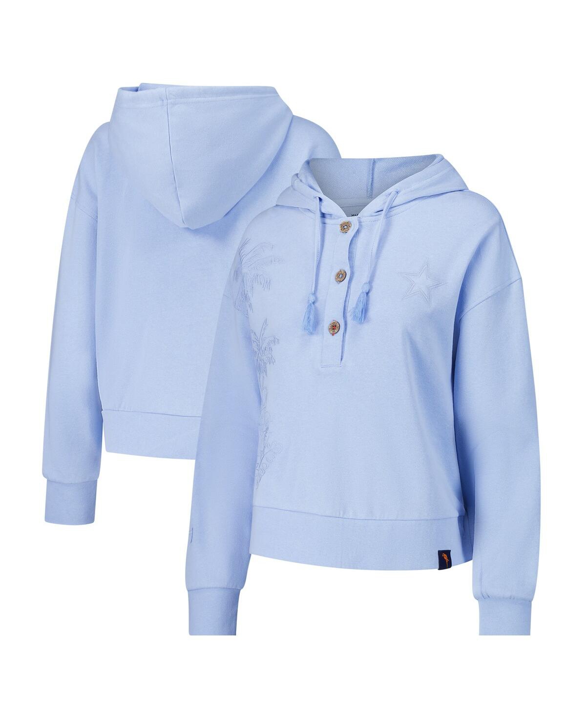 Margaritaville Women's Light Blue Dallas Cowboys Island Dream Solid Pullover Hoodie In Blue