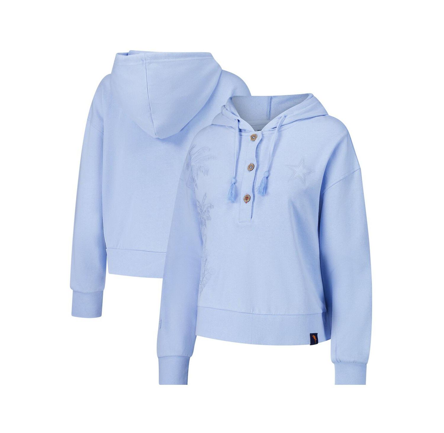 Women's Light Blue Dallas Cowboys Island Dream Solid Pullover Hoodie