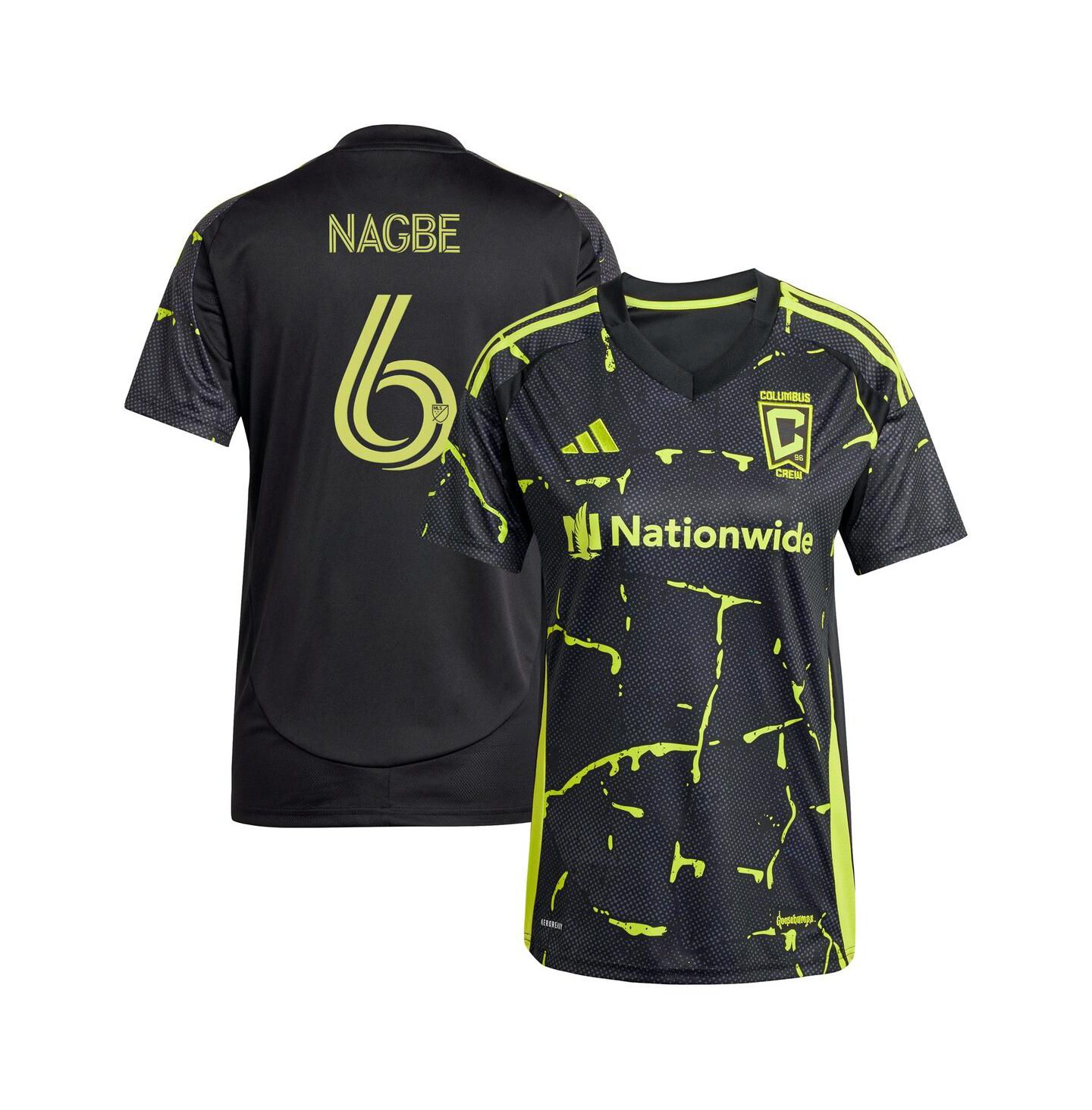 Женские топы adidas Darlington Nagbe Black Columbus Crew 2025 The Goosebumps Kit Replica Player Jersey — фото 1