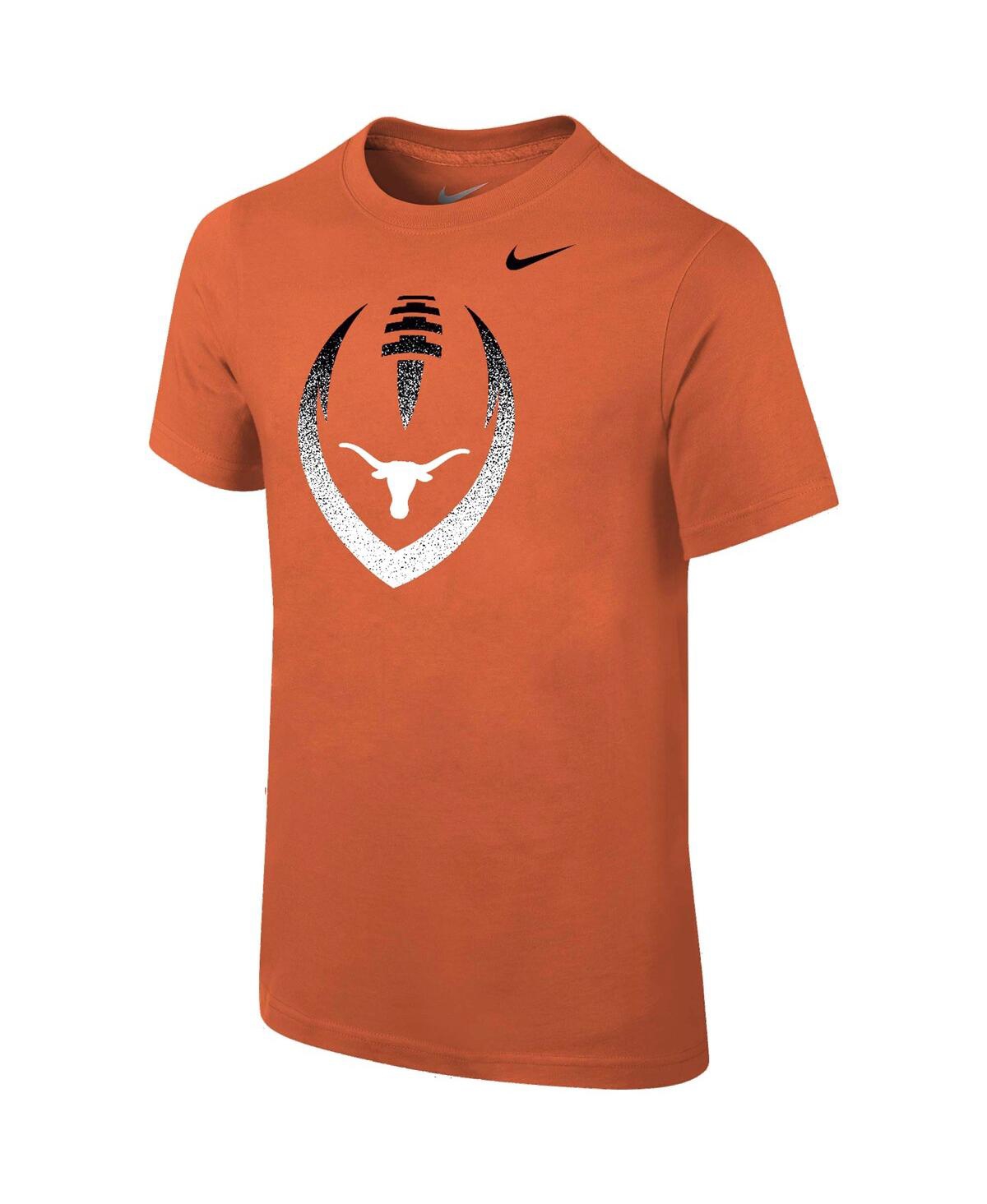 Nike Big Boys and Girls Texas Orange Longhorns Sideline Icon T-Shirt