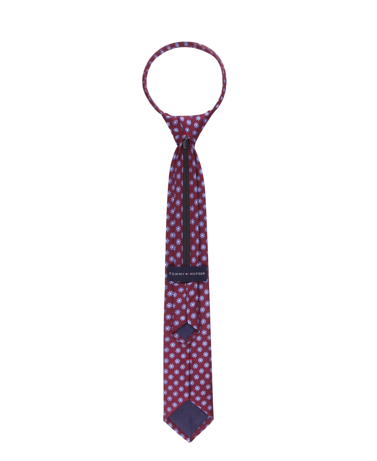 Tommy Hilfiger Boys Pre-tied Adjustable Fit Zipper Tie In Purple
