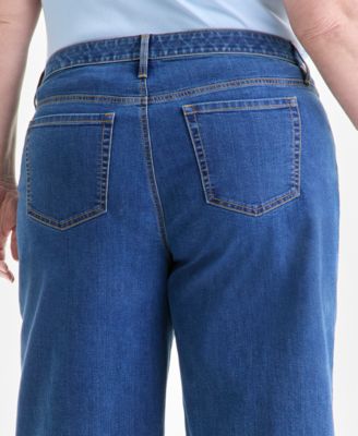 Plus Size Embroidered Cropped 5 Pocket Jeans, Macy's Exclusive