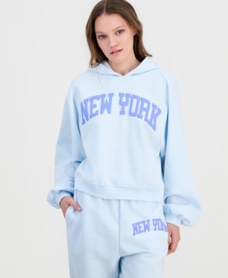 Juniors' New York Puff Print Hoodie Sweatshirt