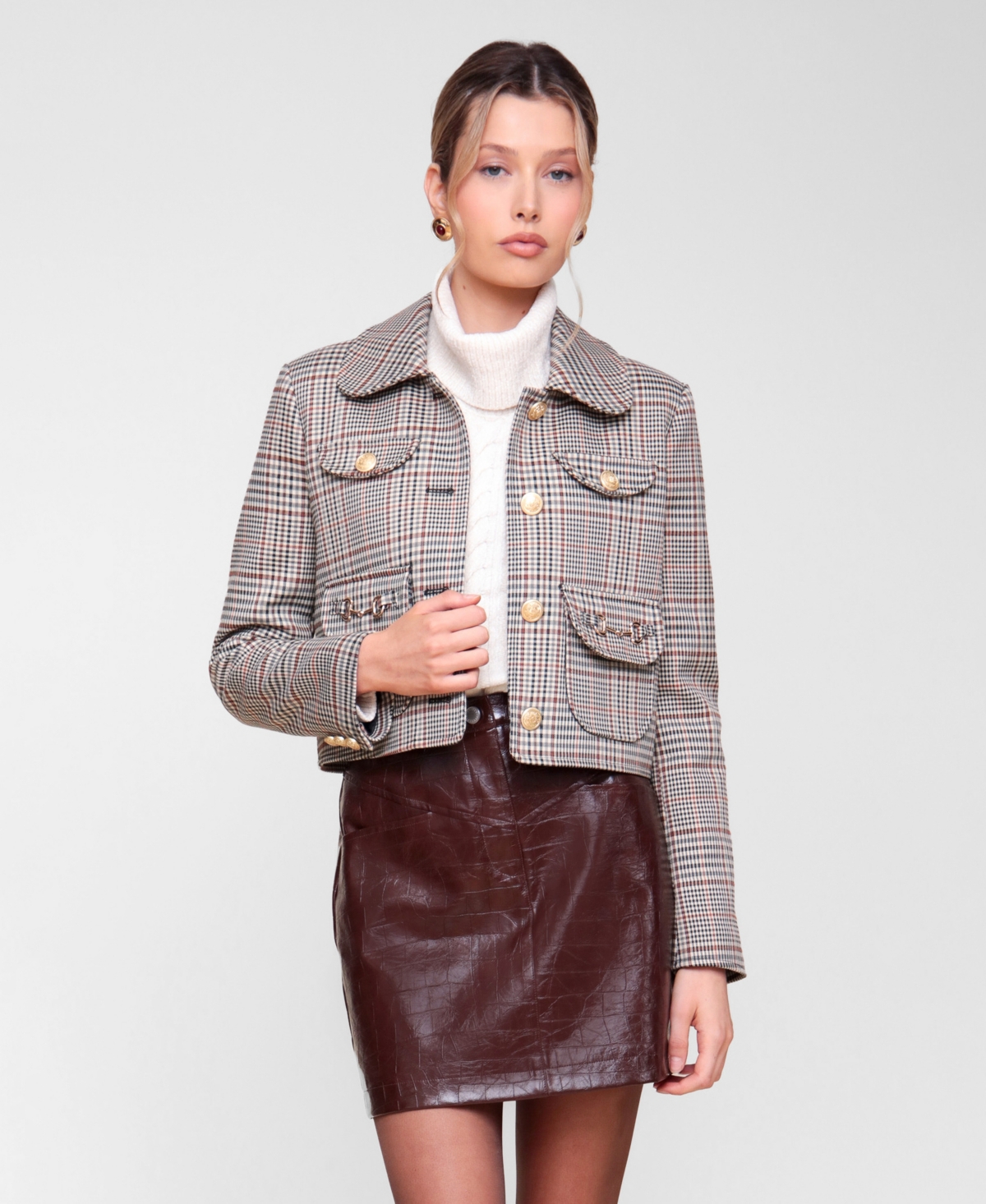 Avec Les Filles Women's Four Pocket Cropped Jacket