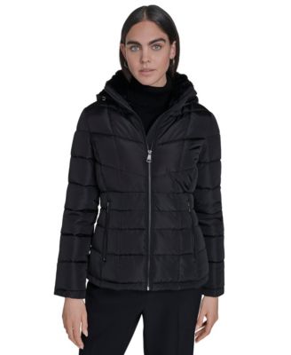 Women's Stand Collar Lined Puffer Jacket