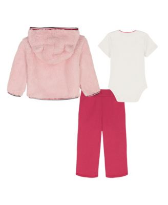 Baby Girls' Jacket, Bodysuit and Pants, 3-Piece Set