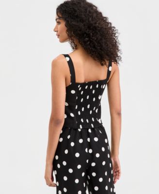Women's Polka Dot Button-Front Tank, Macy's Exclusive