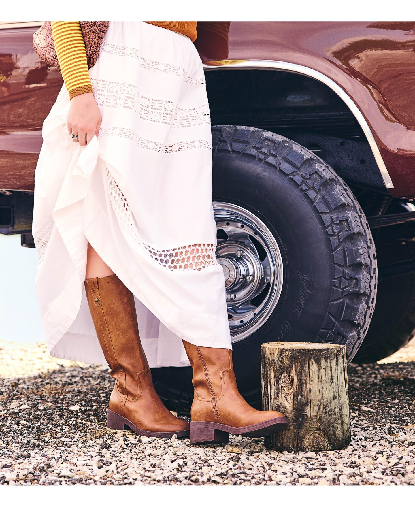 Женские ботинки Blowfish Malibu Nomads Block Heel Western Tall, цвет: Чёрная искусственная кожа — фото 6