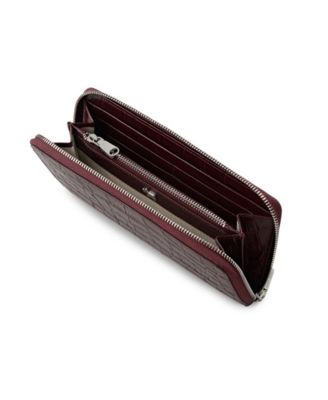 Dukes Place Faux Croc Zip Around Wallet