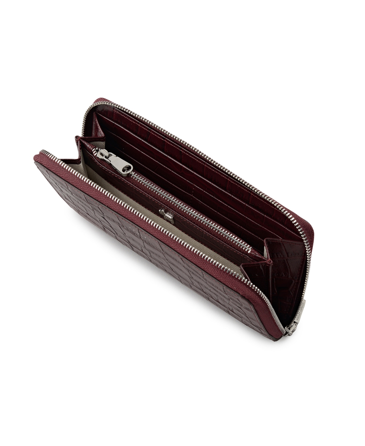 Radley London Dukes Place Faux Croc Zip Around Wallet In Burgundy