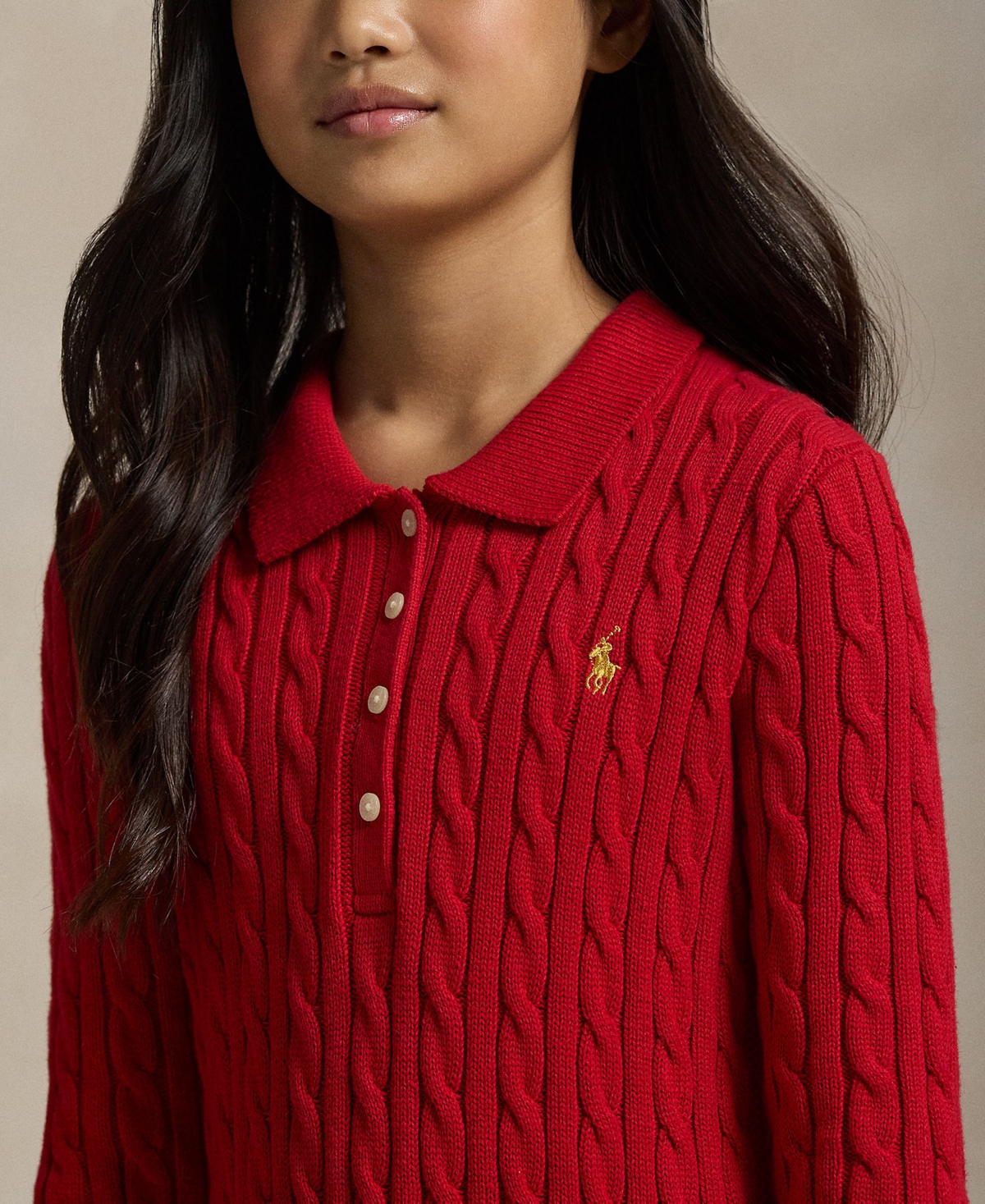 Polo Ralph Lauren Girls 7-16 Lunar New Year Long-Sleeve Sweater Dress