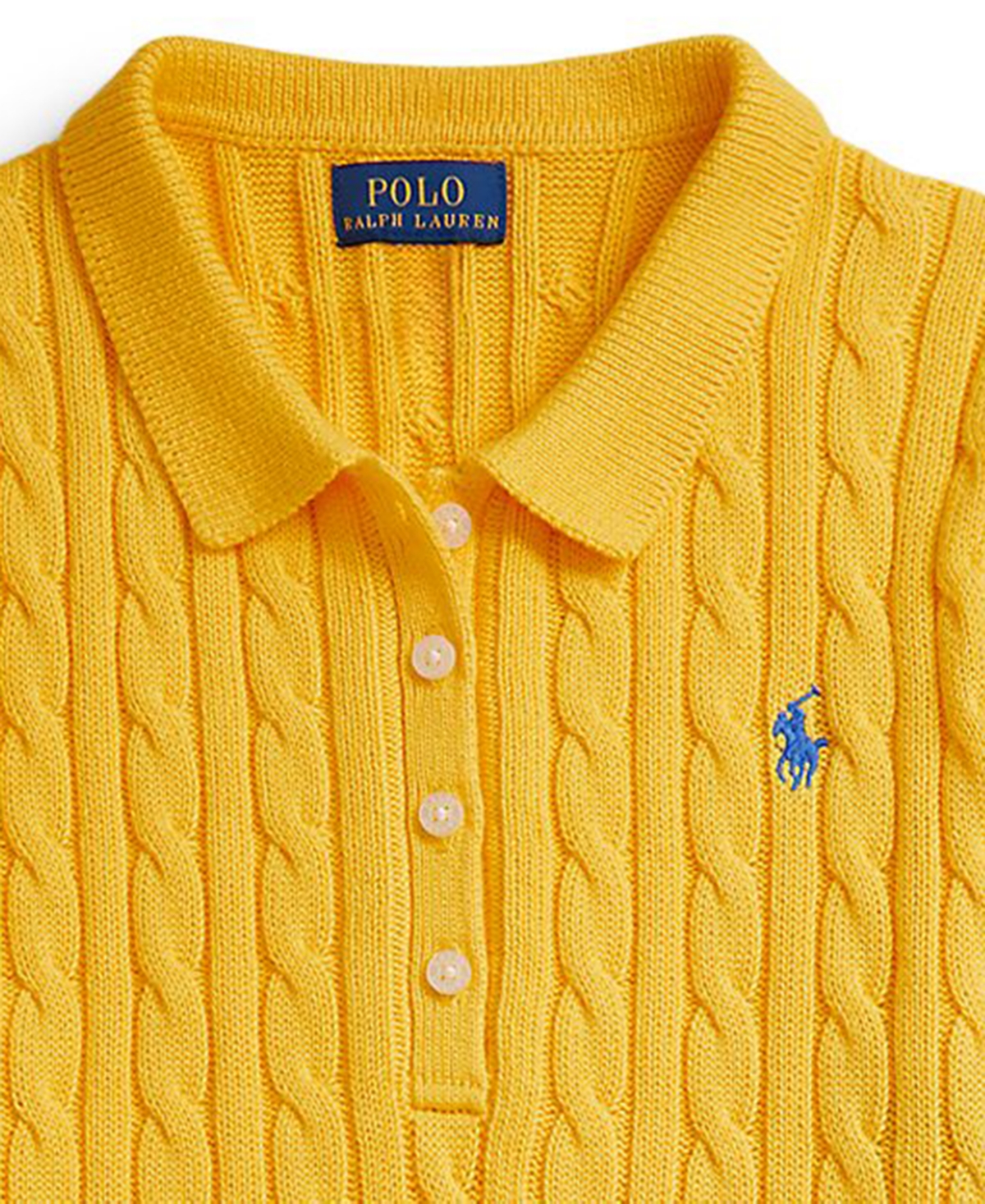 Polo Ralph Lauren Girls 7-16 Cable-Knit Short-Sleeve Sweater Dress