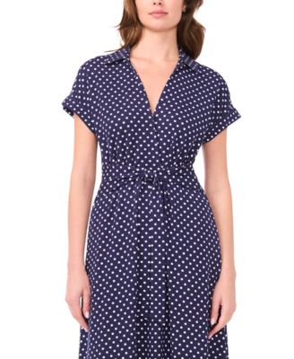 Women's Polka-Dot Midi Dress