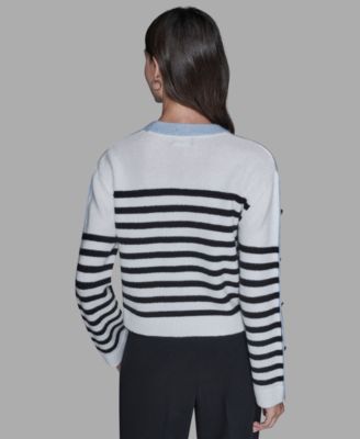 Petite Striped Crewneck Sweater