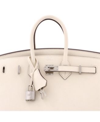 Birkin 25 Handbag Light Epsom with Palladium Hardware