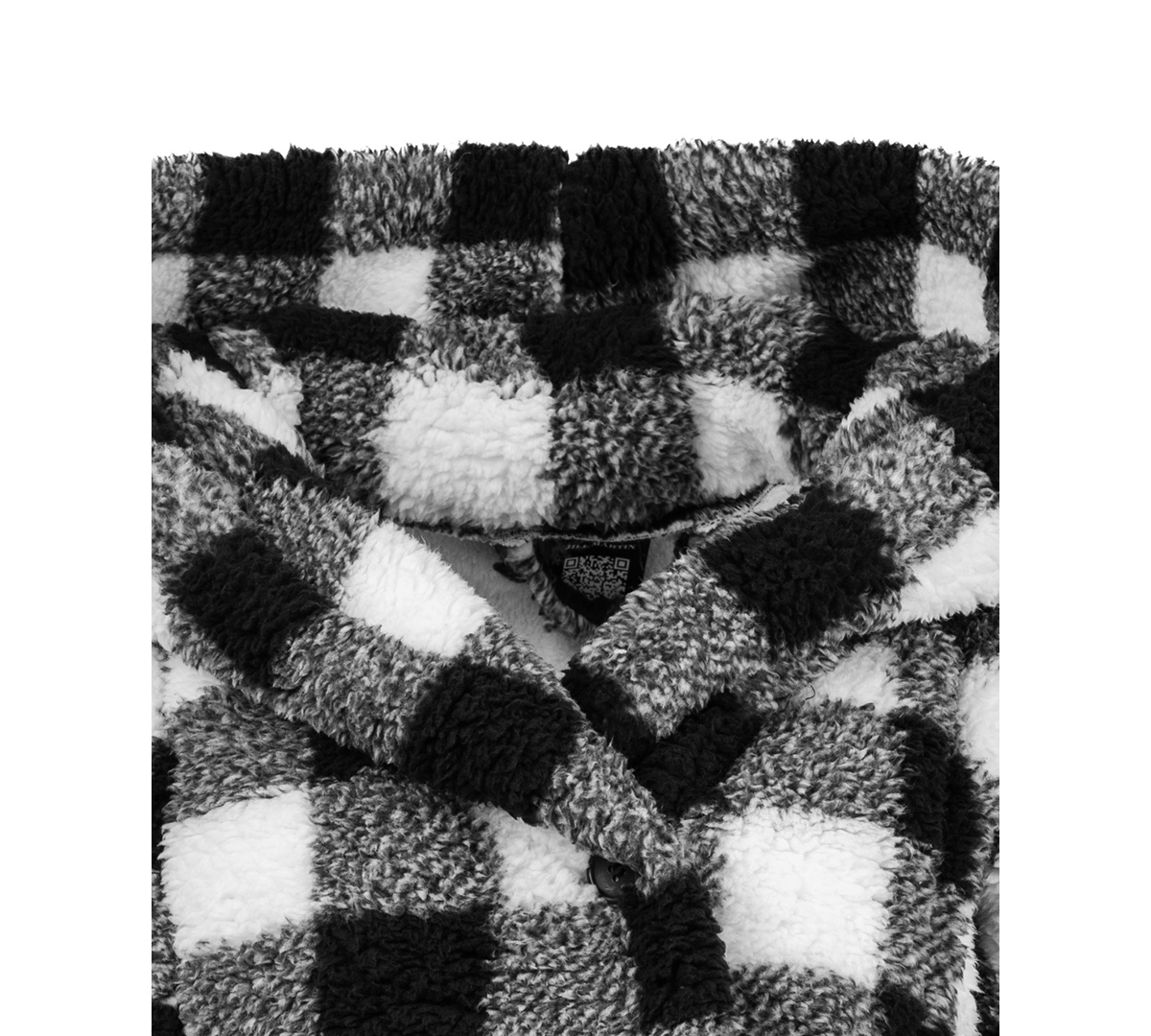 By Jill Martin Hooded Sherpa Button Front Lounger Jacket In Black