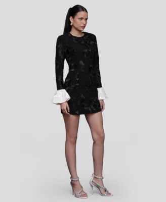Women's Ruffle Soutache Long-Sleeve Mini Dress