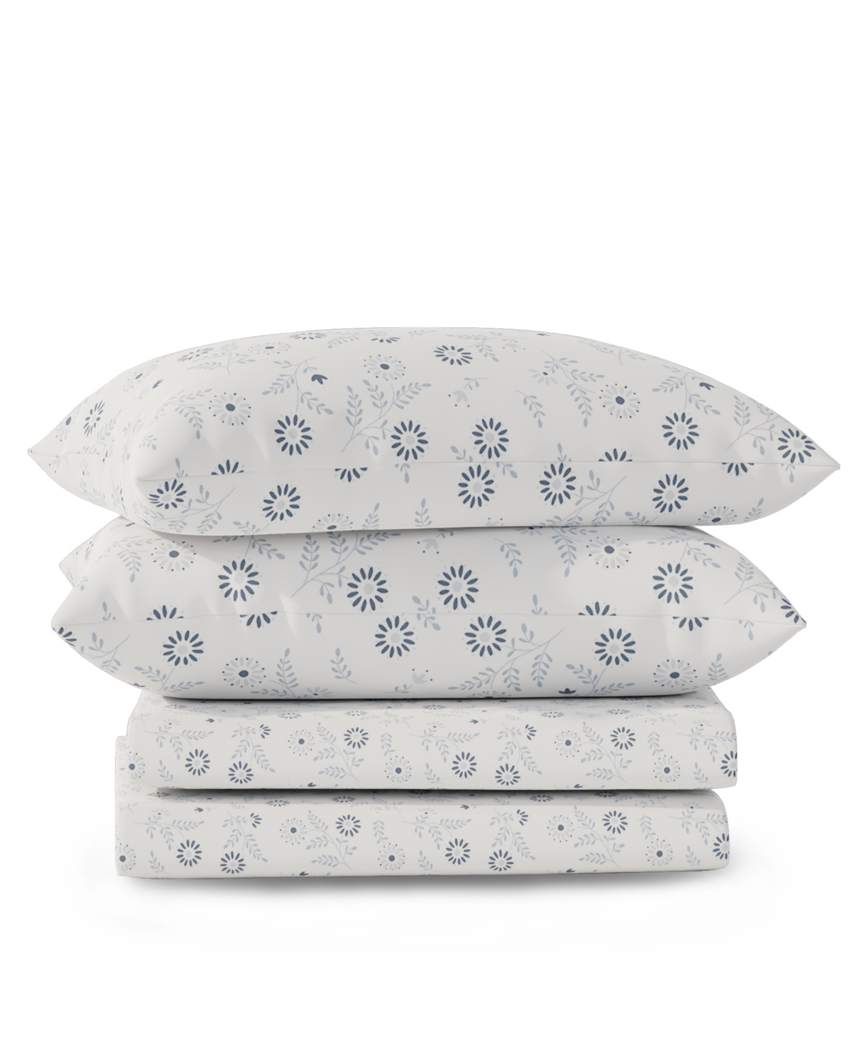 Color Sense Brushed Cool Crisp Printed Cotton 4-pc. Sheet Set, Queen