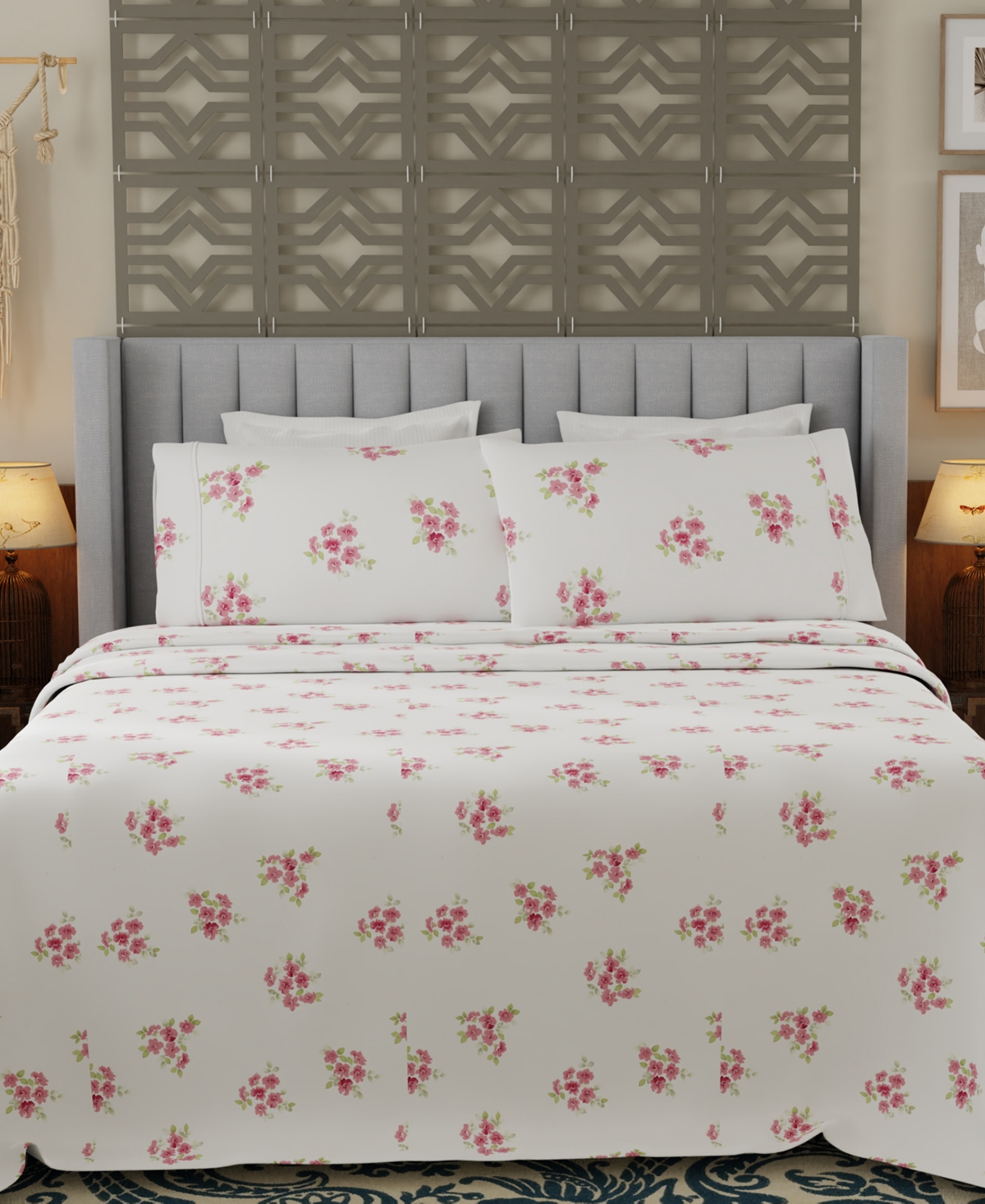 Color Sense Brushed Cool Crisp Percale Printed 3-Pc. Sheet Set, Twin Xl