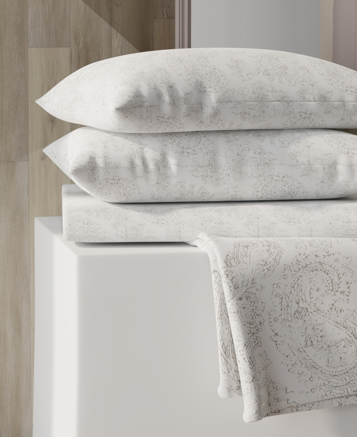 Color Sense Brushed Cool Crisp Printed Cotton 4-pc. Sheet Set, Full