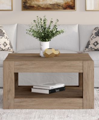 Hughes 32" Wood Wide Square Coffee Table