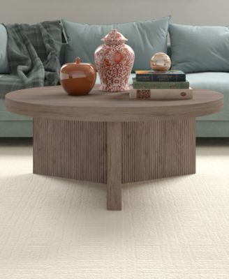 Holm 36" Wood Wide Round Coffee Table