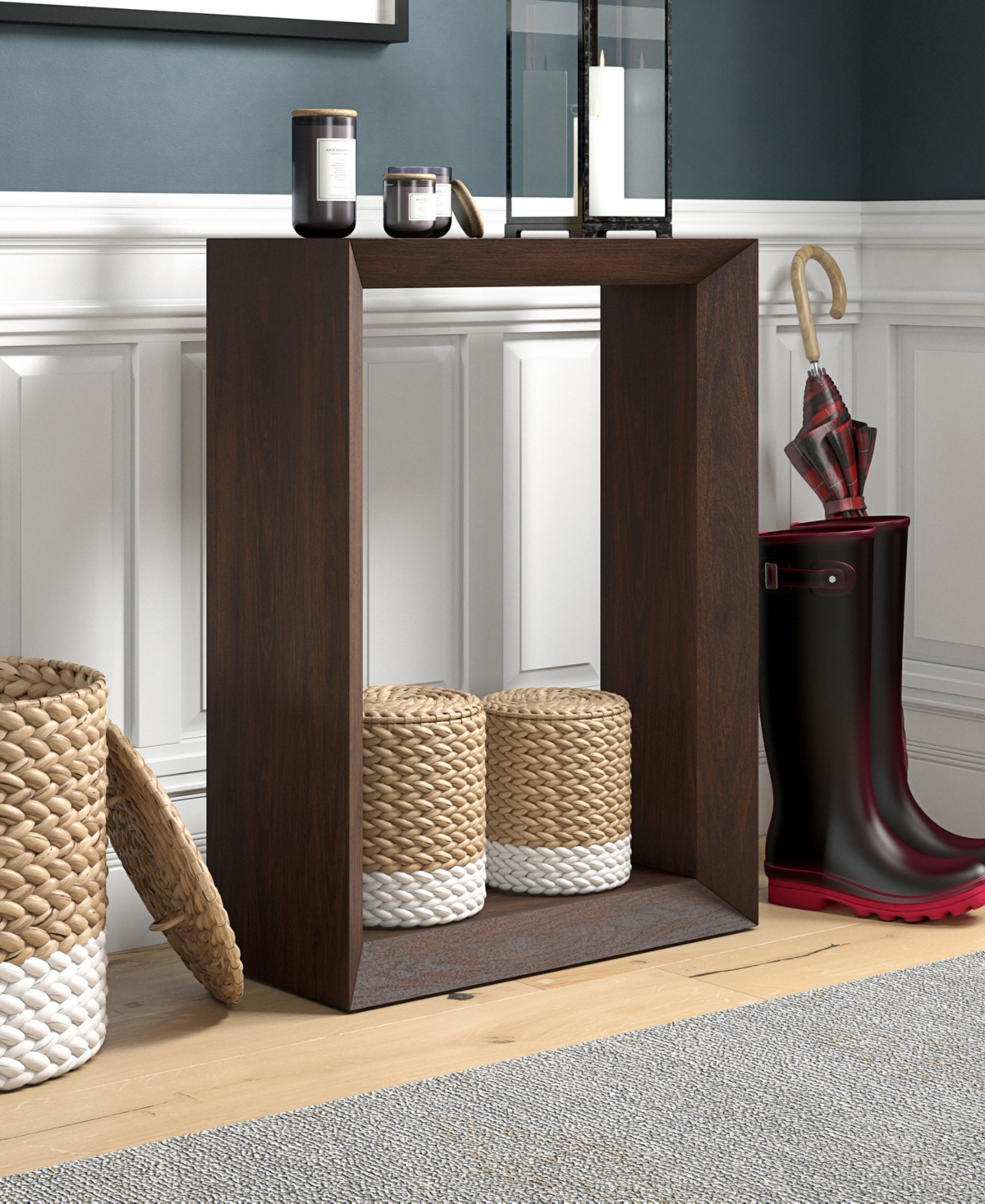 Hudson & Canal Osmond 22" Wood Wide Rectangular Console Table