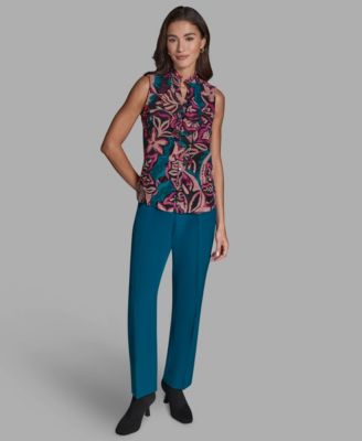 BCBG - Women's Sleeveless Ruffle Front Blouse