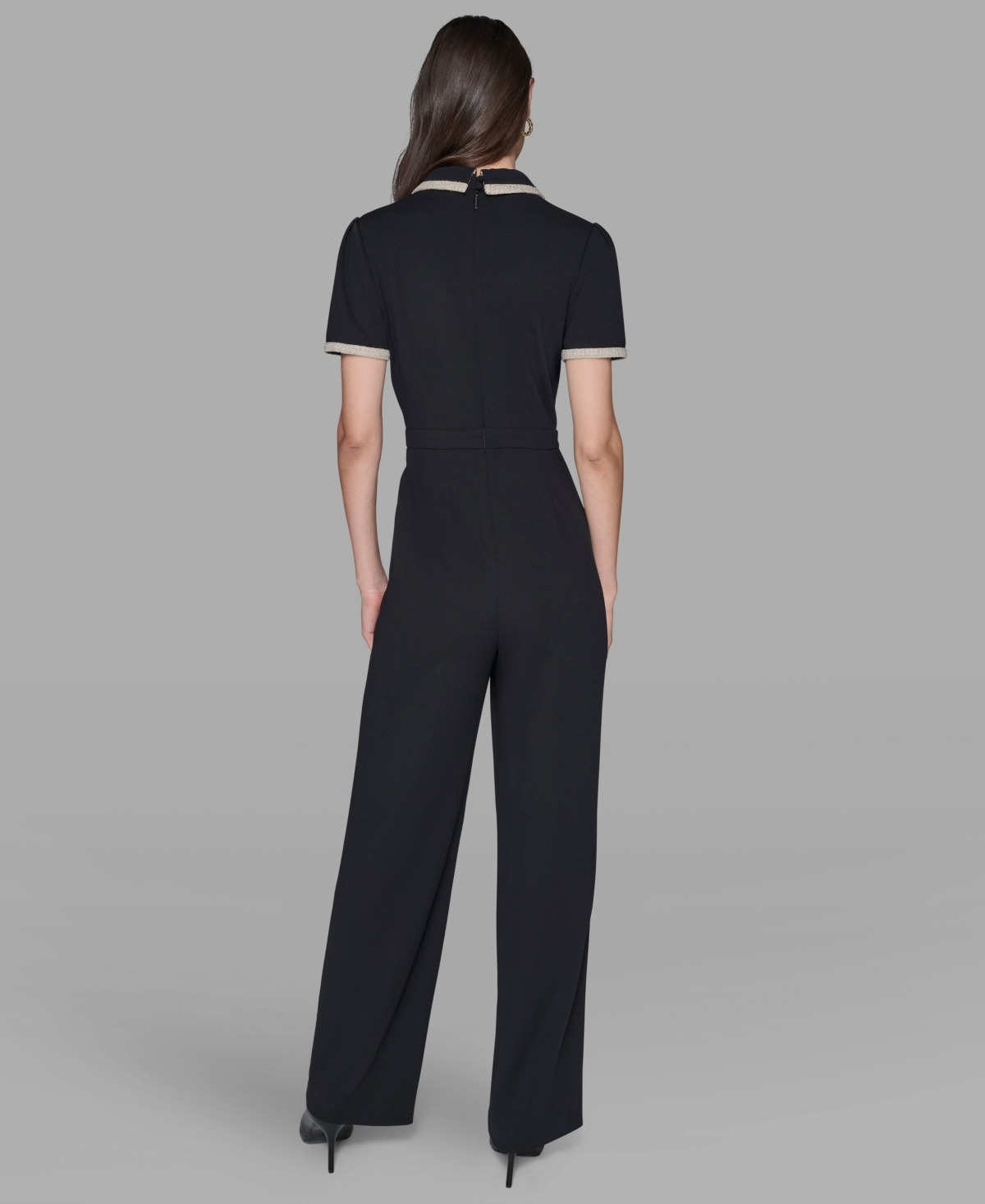 Karl Lagerfeld Paris Women's Collared Jumpsuit