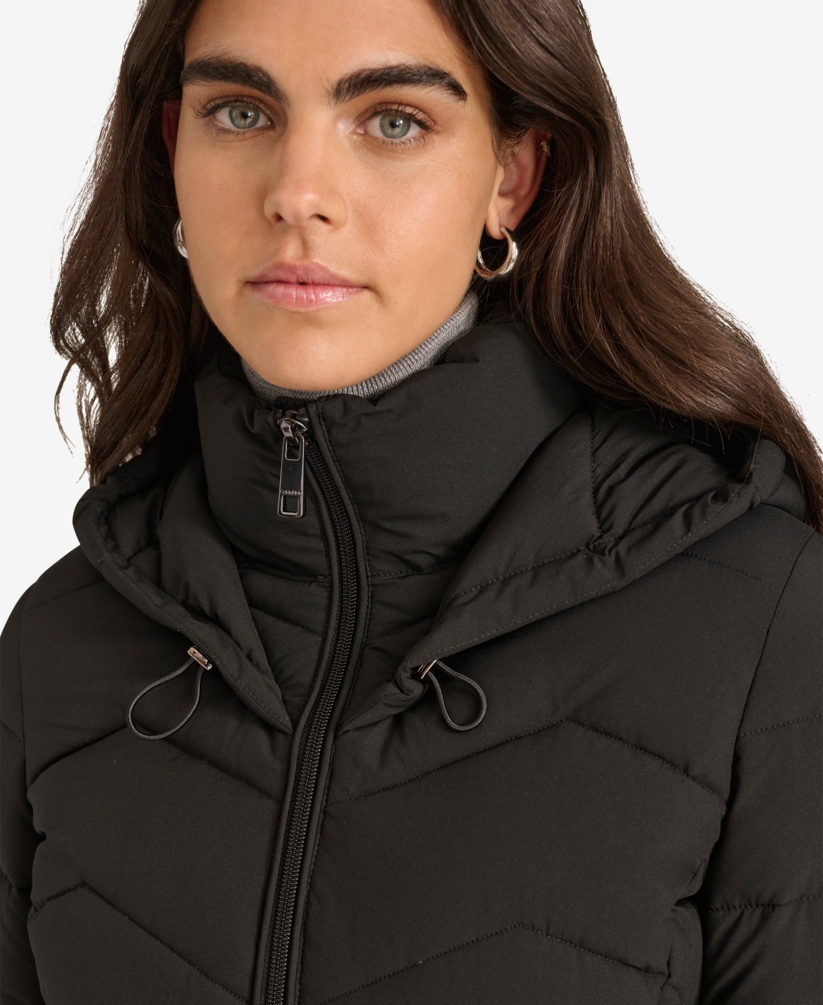 Calvin Klein Women's Short Zip-Up Hooded Puffer Jacket