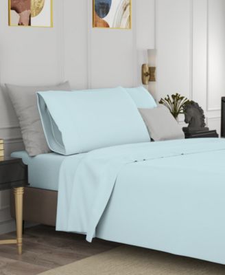 Brushed Cool Crisp 225-Thread Count Solid Cotton 4-Pc. Sheet Set, Full