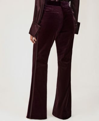 Women's Elia Cotton Velvet Tuxedo-Stripe Pants