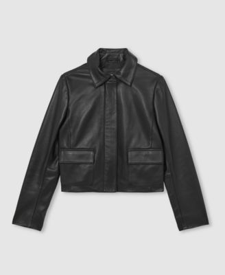 REISS - Women's Collared Leather Jacket