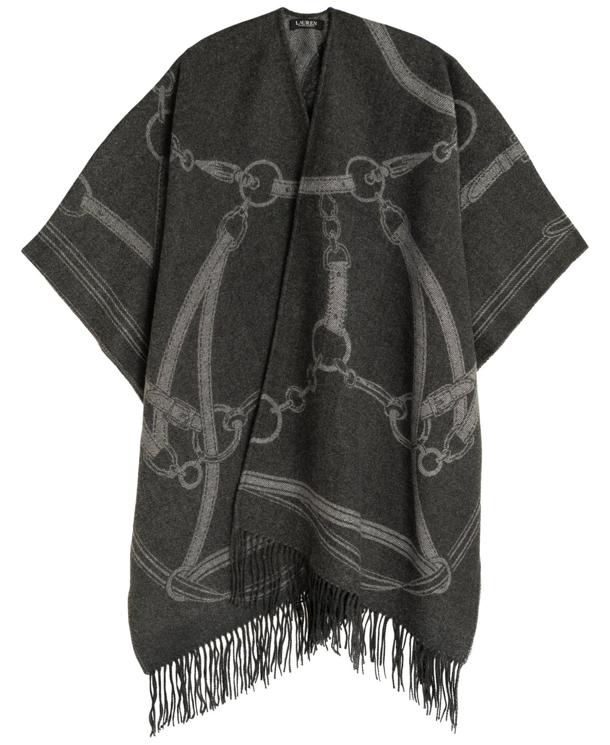 Lauren Ralph Equestrian Jacquard Oversized Ruana