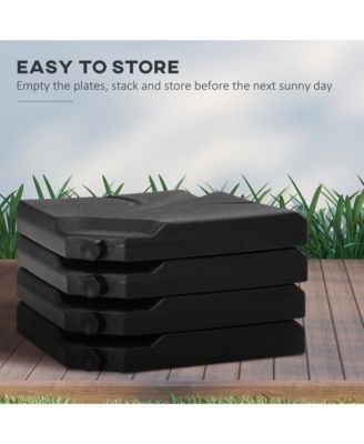 4 Pieces Patio Umbrella Base w/ U-Locking,
