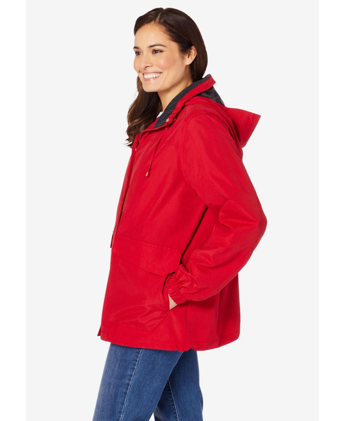 Woman Within Women's Fleece-Lined Taslon Jacket