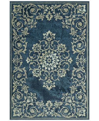 D Style Menagerie MEN185 Denim Area Rugs