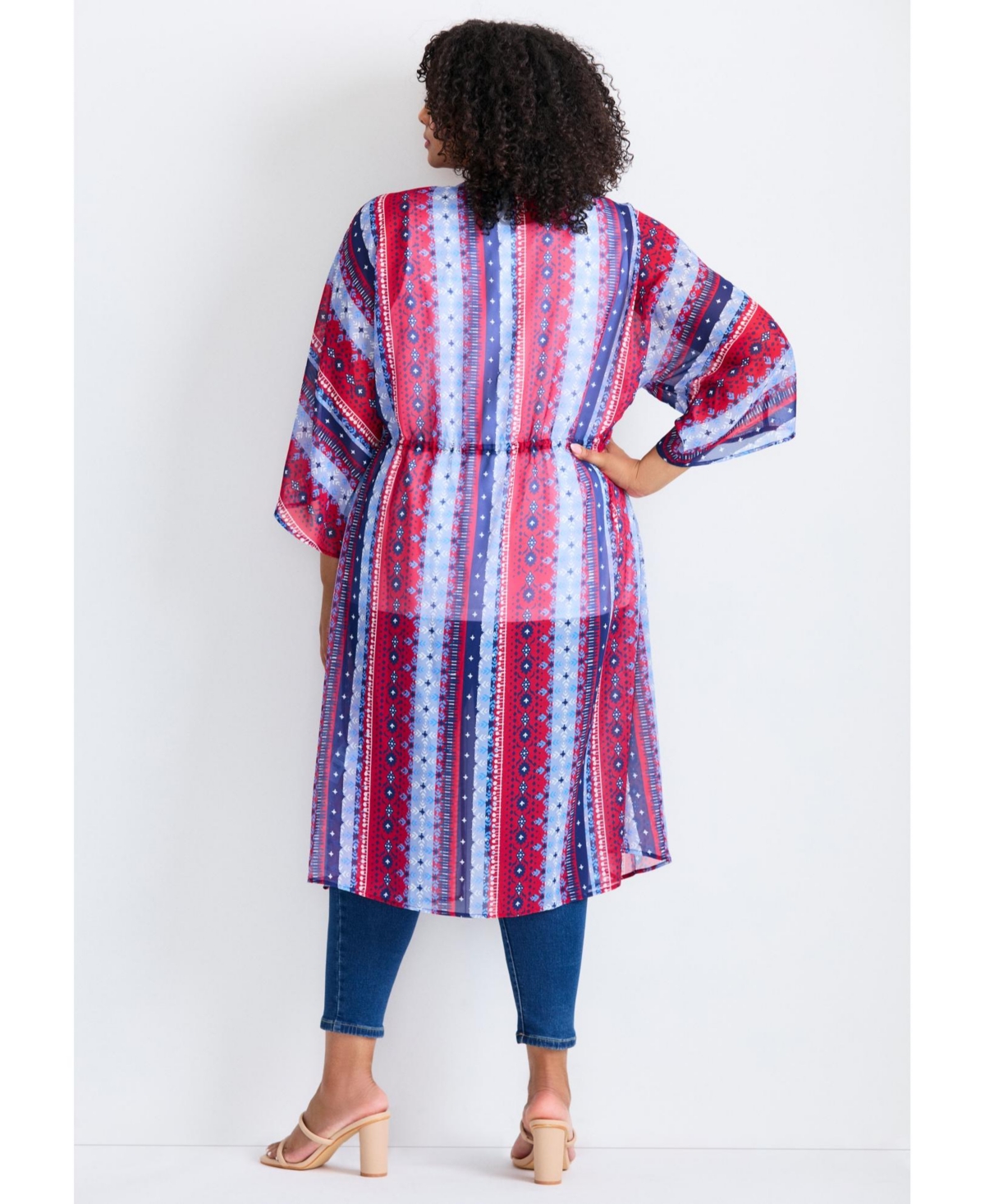 Avenue Women's Tie-Front Duster Kimono