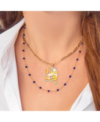 Multicolored Enamel Unicorn Charm 14K Gold