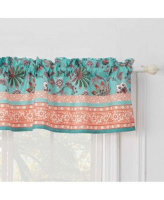 Audrey Window Valance Turquoise 84in x 16in + 2in by Barefoot Bungalow