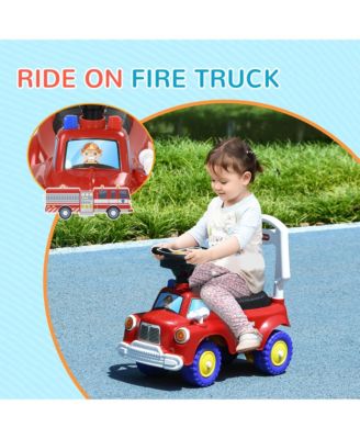 Toddler Ride on Fire Truck with Music, Horn, Under Seat Storage,