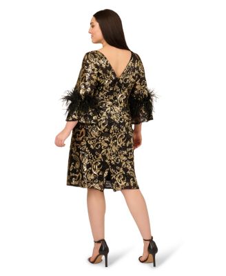 Plus Size Sequin Embroidered Cocktail Dress