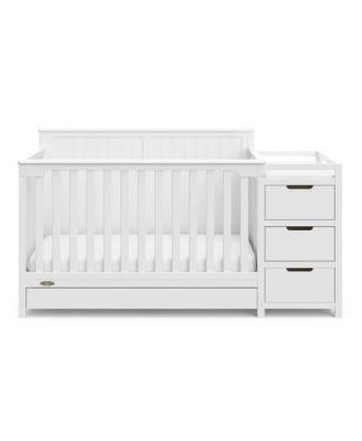 Hadley 5-in-1 Convertible Crib and Changer with Drawer (White)