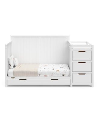 Hadley 5-in-1 Convertible Crib and Changer with Drawer (White)