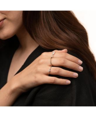 Thin Crystal Solitaire Ring, Lightweight Essential, Minimalist Band