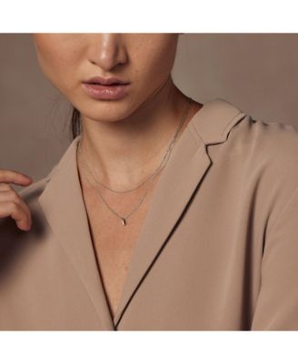 Sterling Silver Elayna Two Pre-Layered Opal Set Necklace – Delicate Statement, Sun-Kissed Style