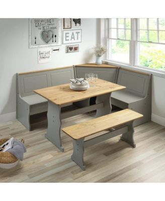 Solid Pine Corner Dining Booth in Corona Gray